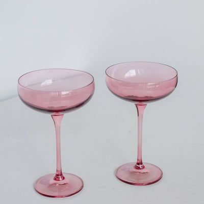 Estelle Colored Champagne Coupe Stemware - Set of 2 {Rose}