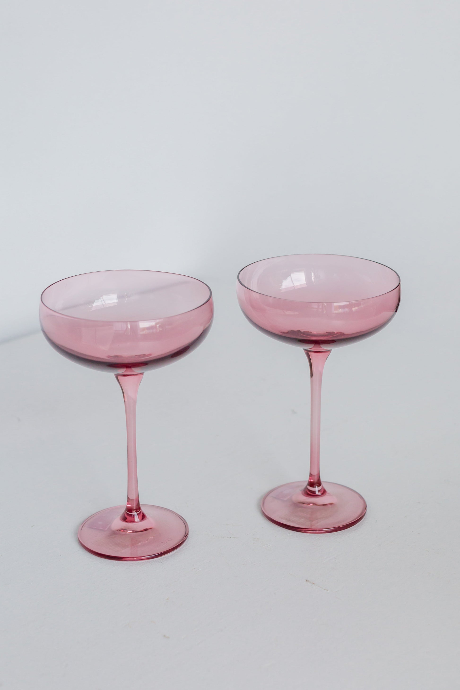 Estelle Colored Champagne Coupe Stemware - Set of 2 {Rose}