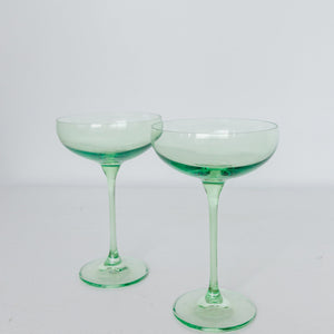 Estelle Colored Champagne Coupe Stemware - Set of 2 {Mint Green}
