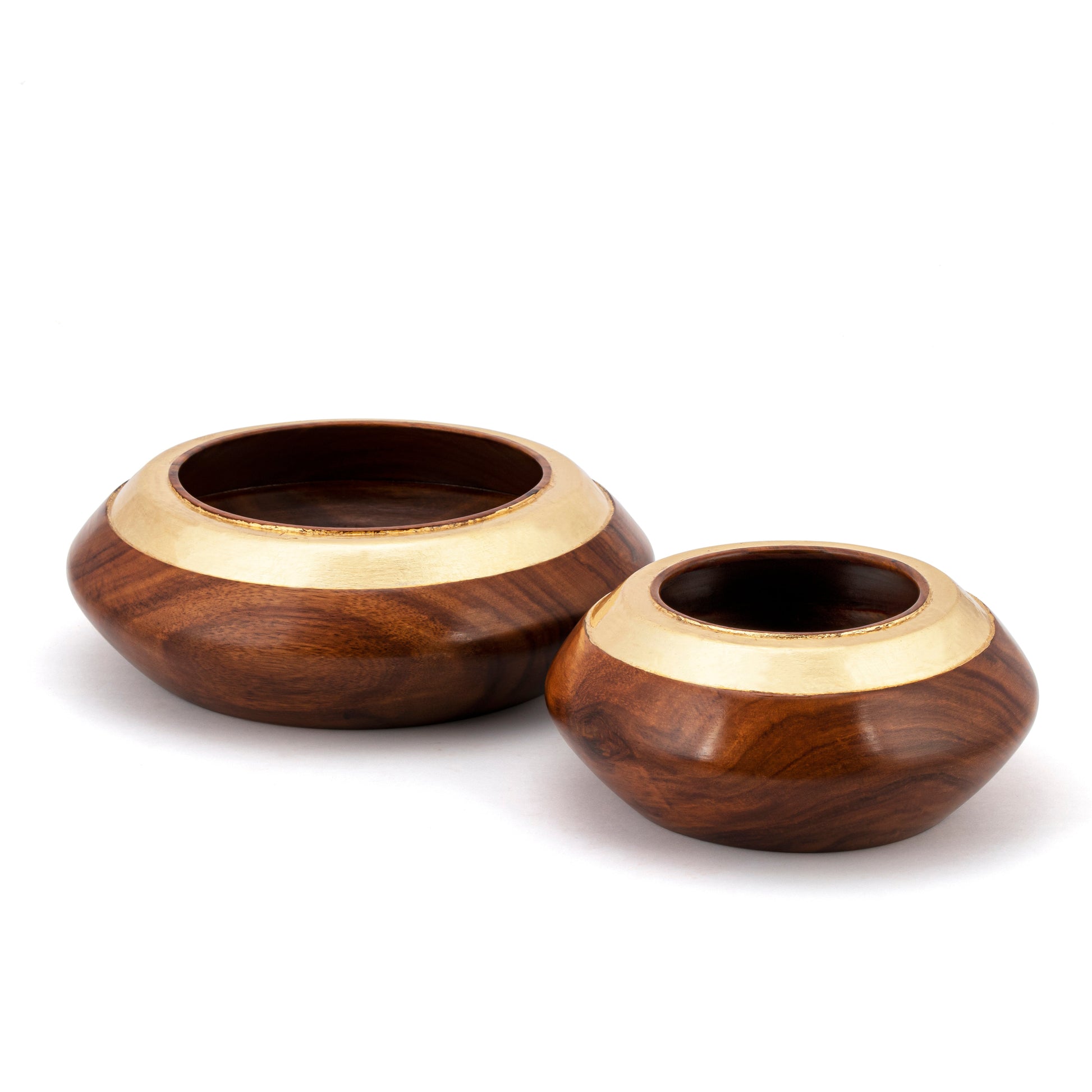 Brown - Rosewoodgold Bowl - Set Of Two