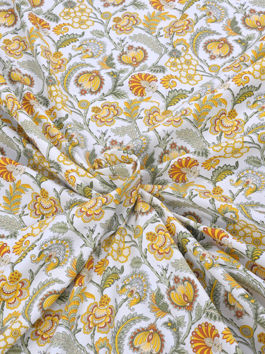 Fitted King Size Cotton Bedsheet - Creeper Mustard