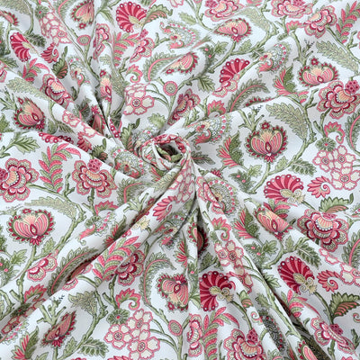 Fitted King Size Cotton Bedsheet - Creeper Pink
