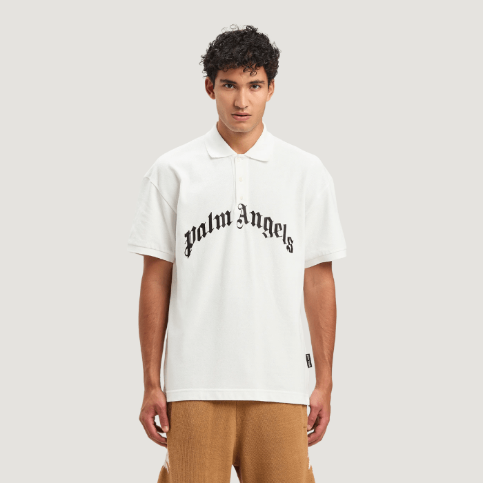 Palm Angels Curved Logo polo shirt white
