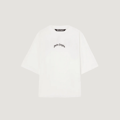 Palm Angels Curved logo Oversize T-shirt White
