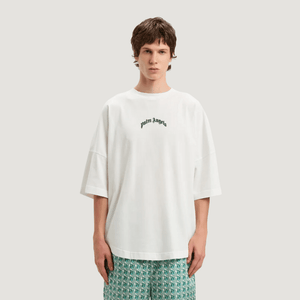 Palm Angels Curved logo Oversize T-shirt White