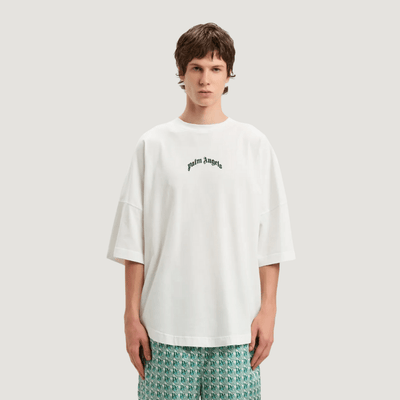 Palm Angels Curved logo Oversize T-shirt White
