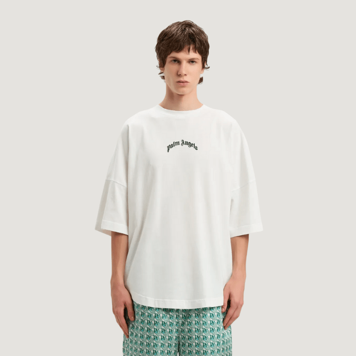 Palm Angels Curved logo Oversize T-shirt White
