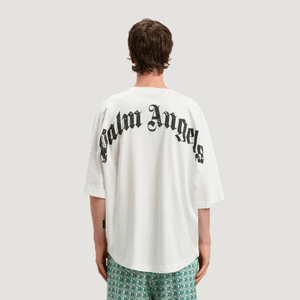 Palm Angels Curved logo Oversize T-shirt White