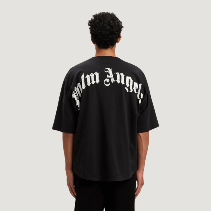Palm Angels Curved Logo Oversize T-shirt Black