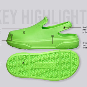 Cushers Clogs For Men : Neon Green