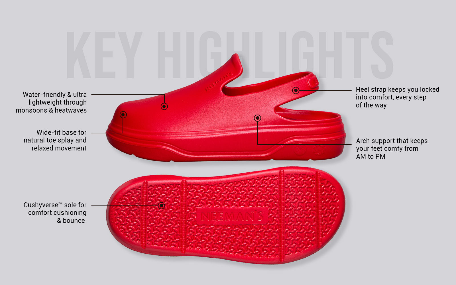 Cushers Clogs For Women : Red
