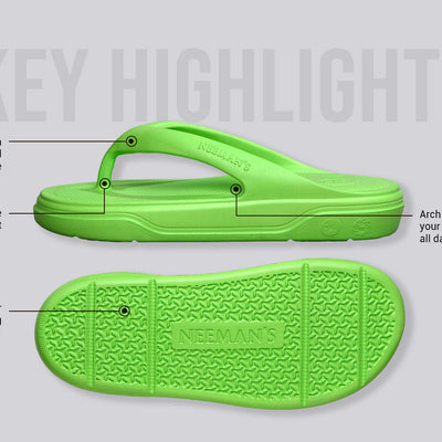 Cushers Flips For Women : Neon Green