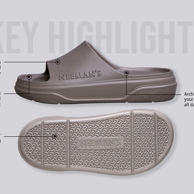 Cushers Slides For Men : Goat Grey