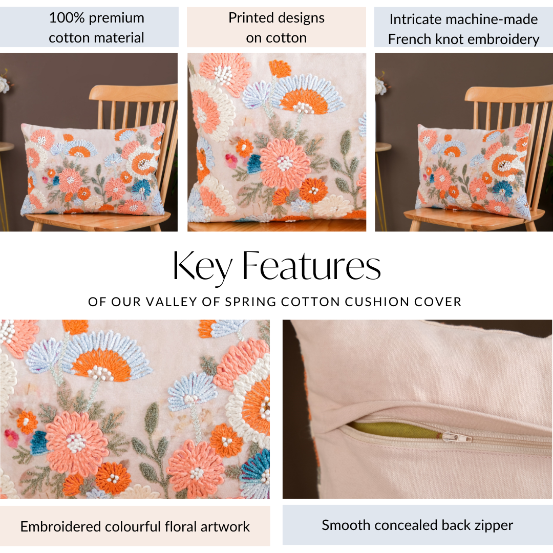 Valley Of Spring Cotton Cushion Cover 50x35 cm