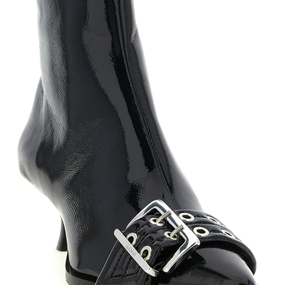 Ganni Buckle Ankle Boots