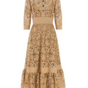 Elie Saab Floral Macramé Dress