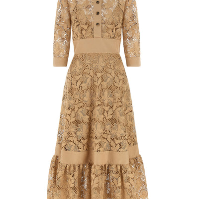 Elie Saab Floral Macramé Dress