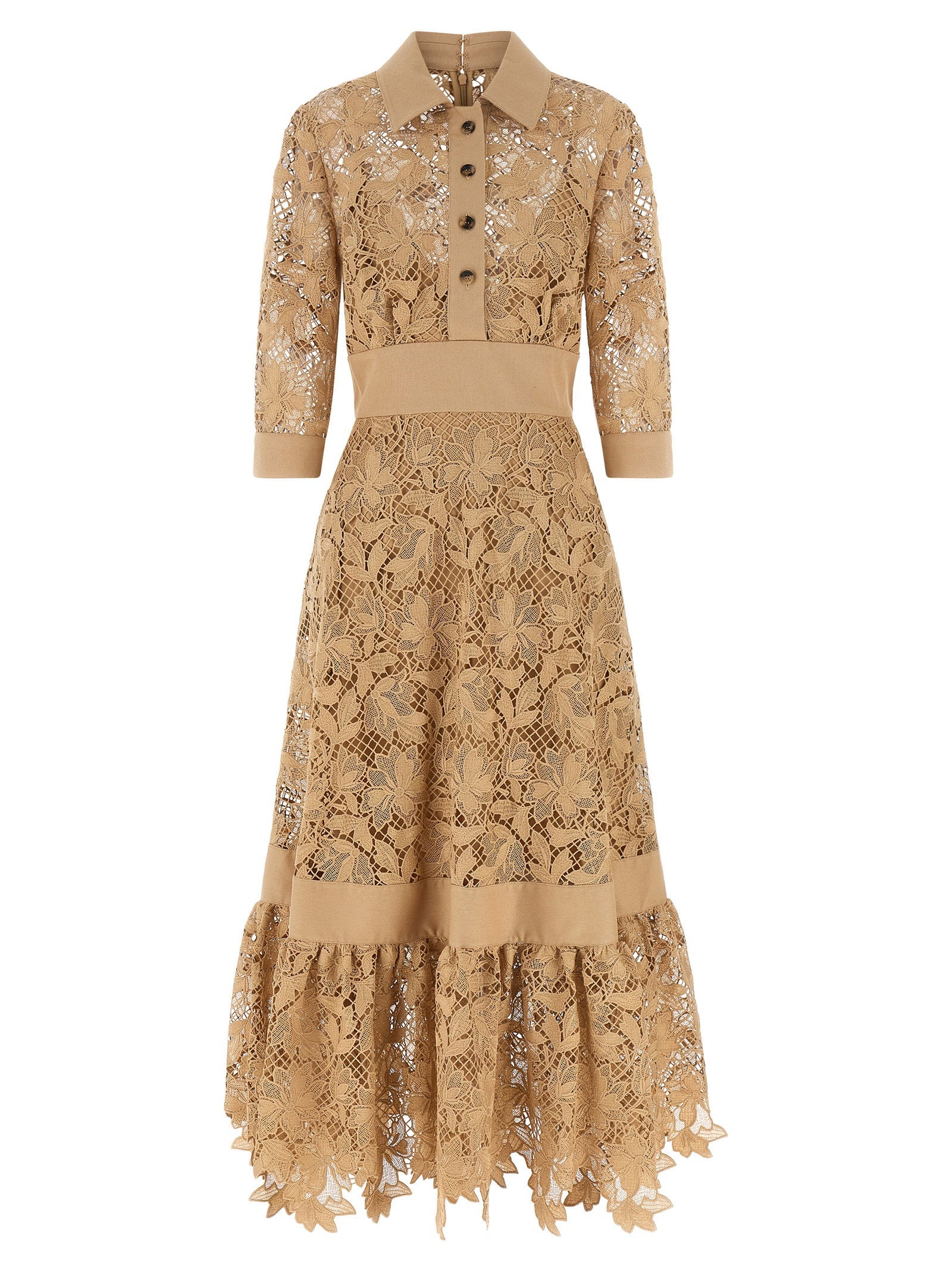 Elie Saab Floral Macramé Dress