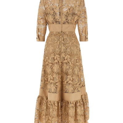 Elie Saab Floral Macramé Dress