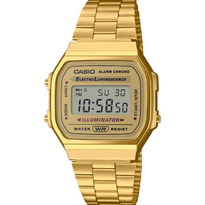 Casio Vintage Gold Dial Unisex 36.3mm D169 A168WG-9W