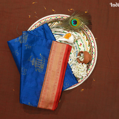 Blue Boita Odisha handloom Sambalpuri Ikat Silk saree