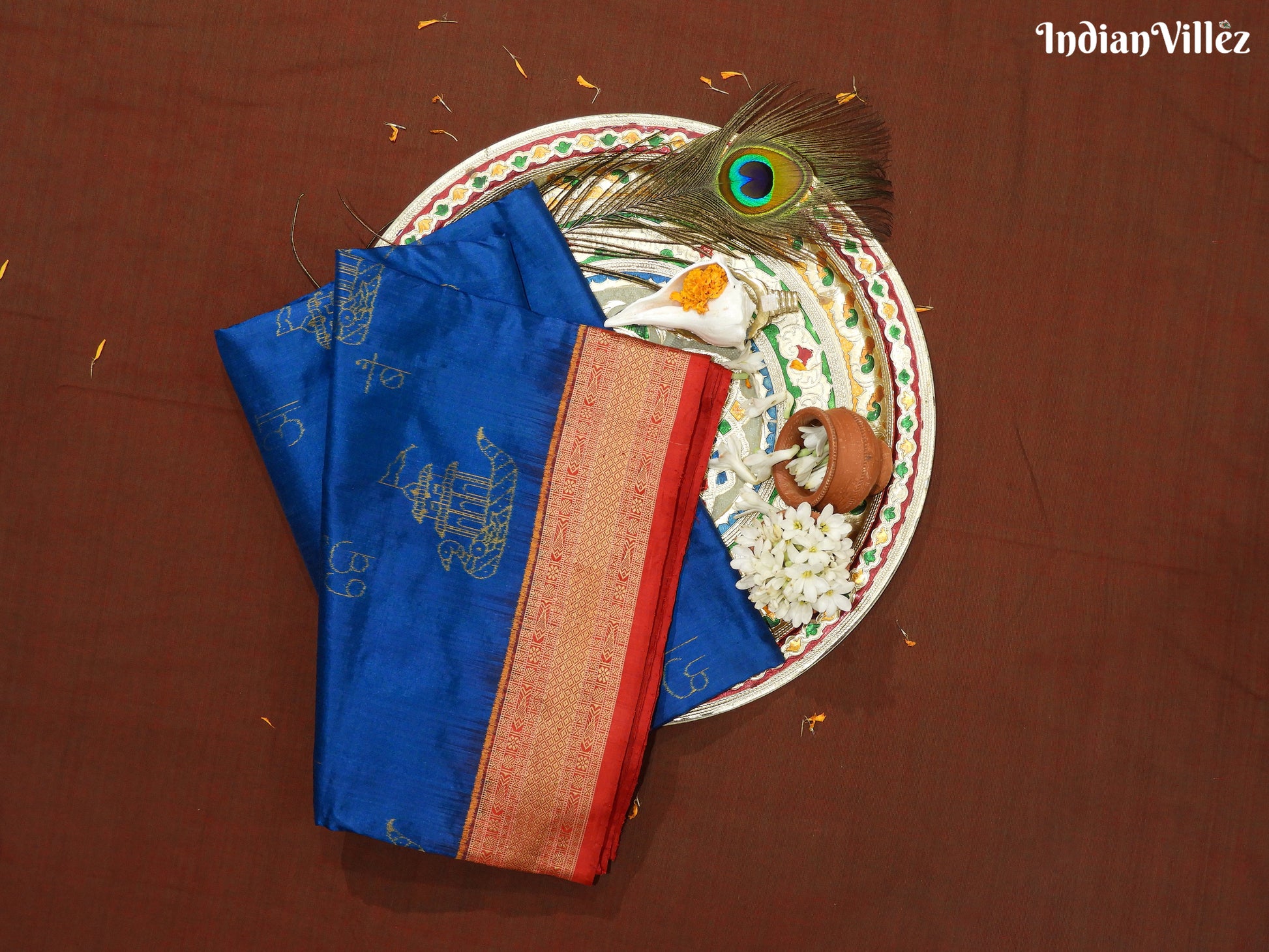 Blue Boita Odisha handloom Sambalpuri Ikat Silk saree