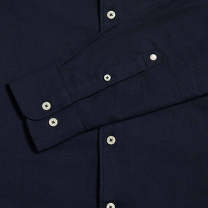 Peckham Rye Herringbone Spread Dark Sapphire Navy Flannel Shirt