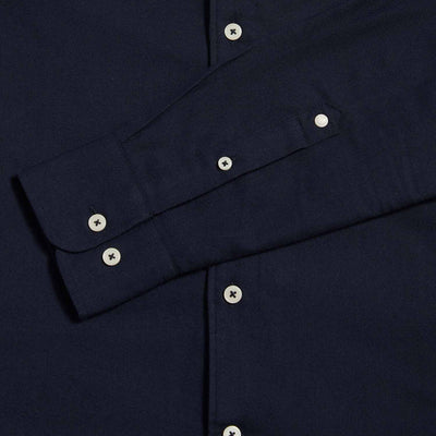 Peckham Rye Herringbone Spread Dark Sapphire Navy Flannel Shirt