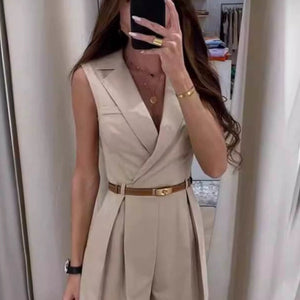 Vaco Statement Romper with belt