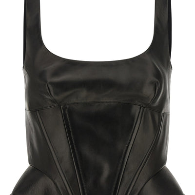 Ermanno Scervino Peplos Leather Top