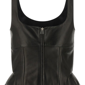 Ermanno Scervino Peplos Leather Top