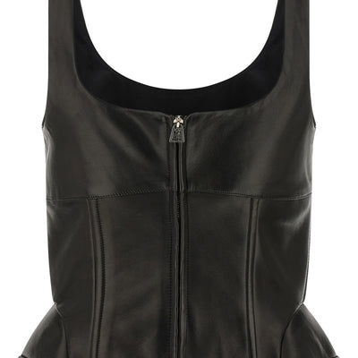 Ermanno Scervino Peplos Leather Top