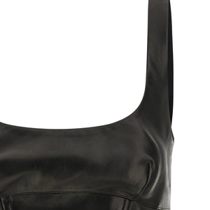 Ermanno Scervino Peplos Leather Top