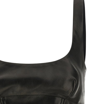 Ermanno Scervino Peplos Leather Top