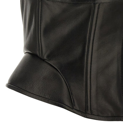 Ermanno Scervino Peplos Leather Top
