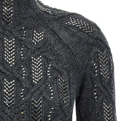 Ermanno Scervino Crystal Braid Sweater