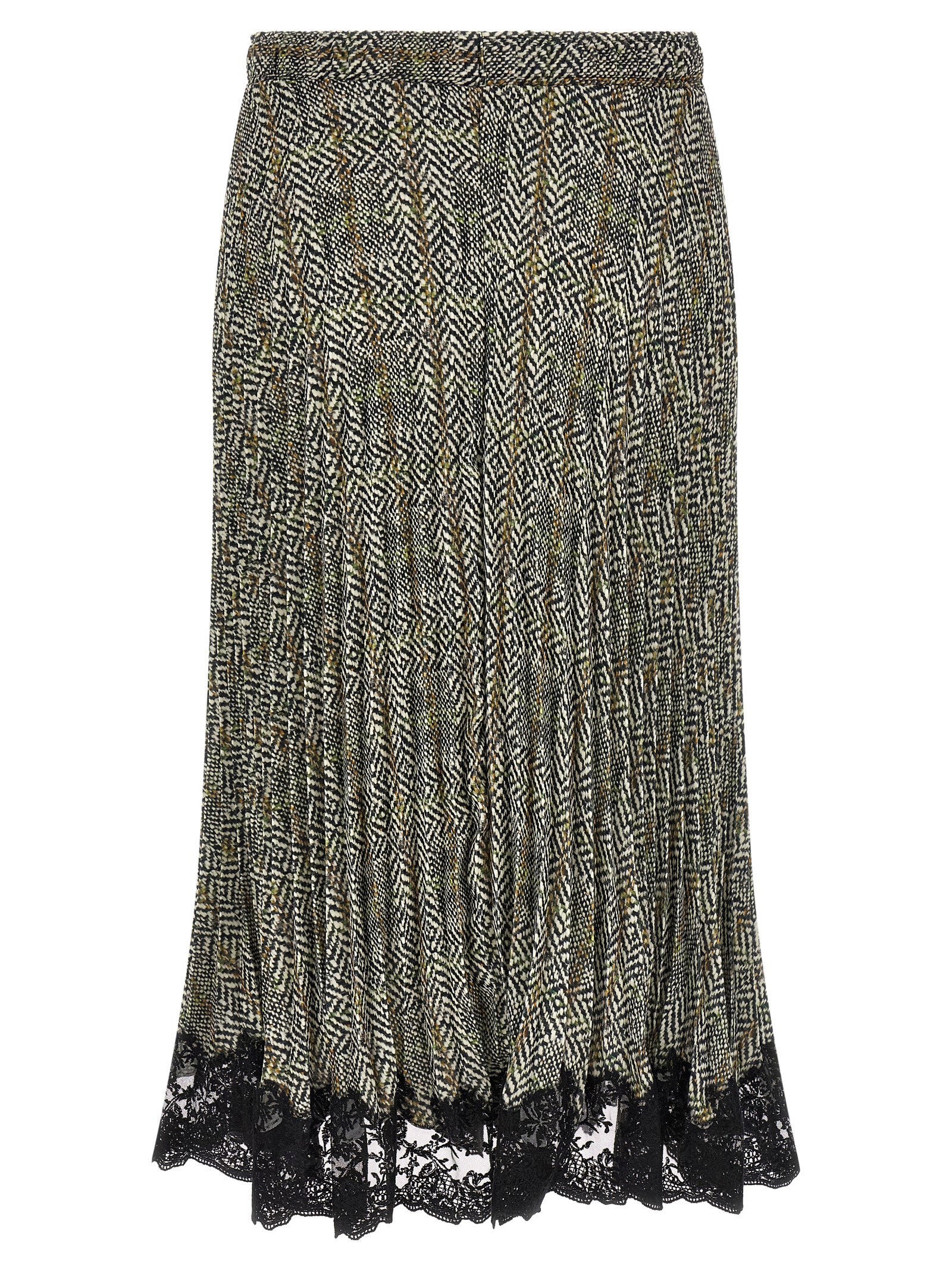 Ermanno Scervino Pleated Skirt With Lace