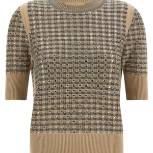 Ermanno Scervino Check Knit With Crystals