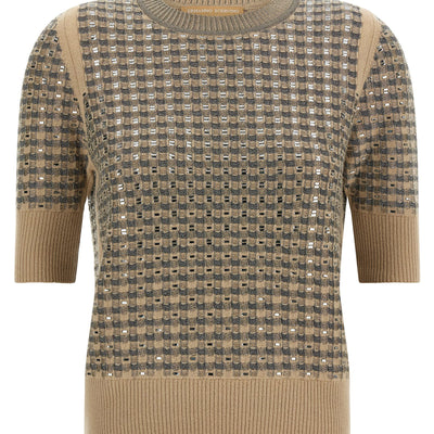 Ermanno Scervino Check Knit With Crystals