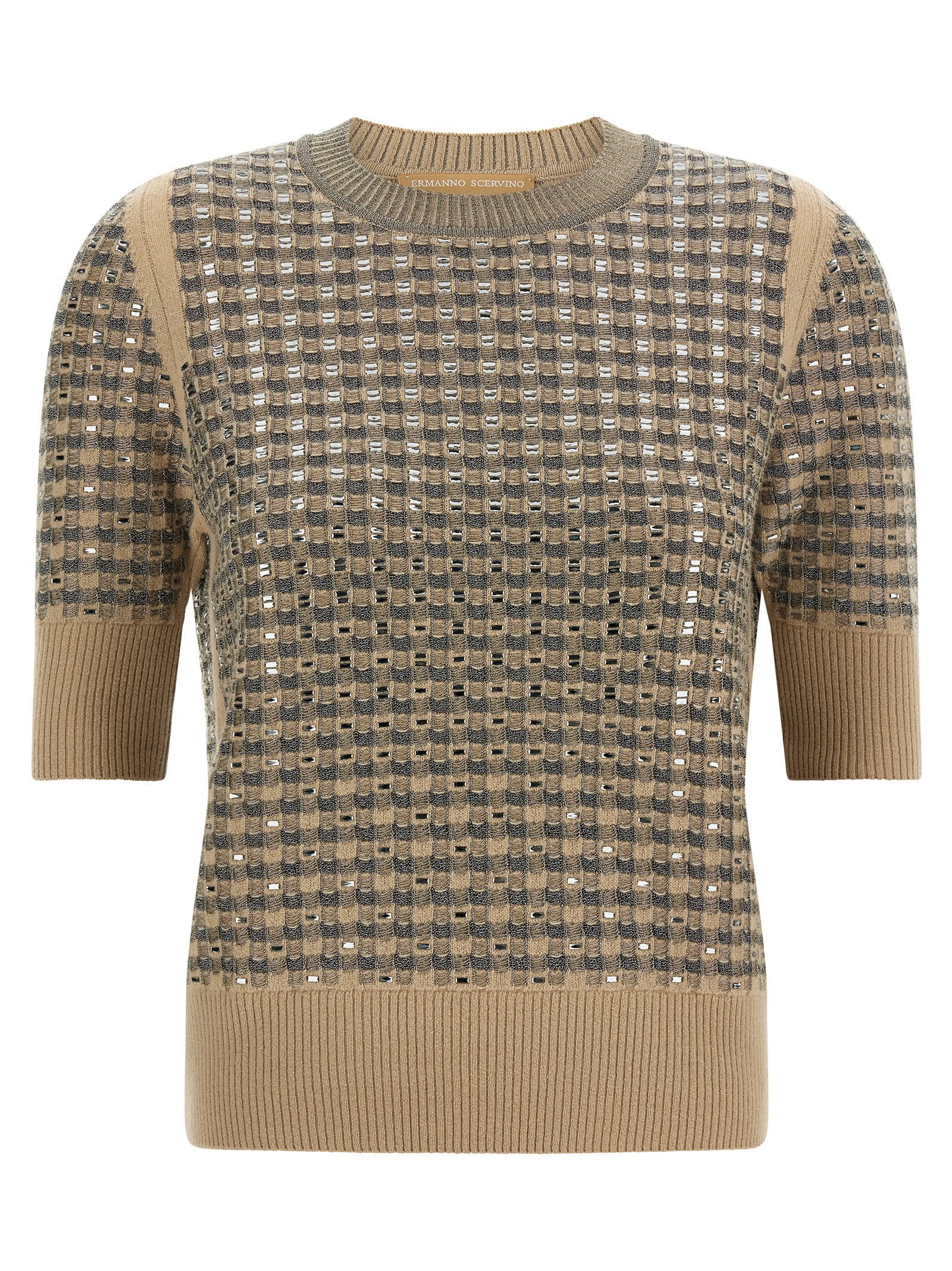 Ermanno Scervino Check Knit With Crystals