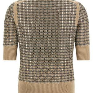 Ermanno Scervino Check Knit With Crystals