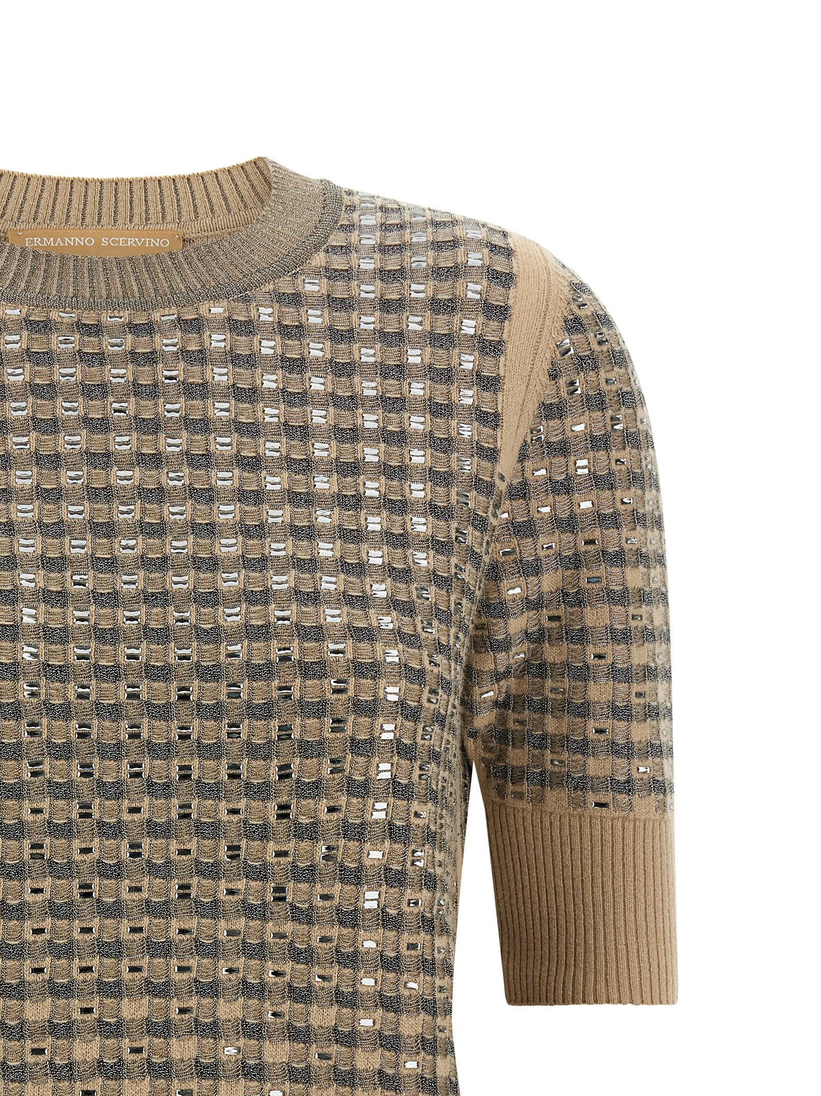 Ermanno Scervino Check Knit With Crystals