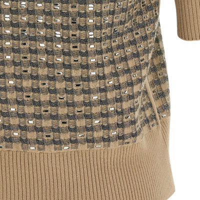 Ermanno Scervino Check Knit With Crystals