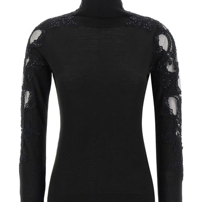 Ermanno Scervino High Neck With Lace Inserts