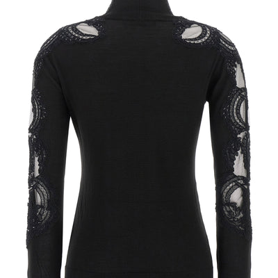 Ermanno Scervino High Neck With Lace Inserts