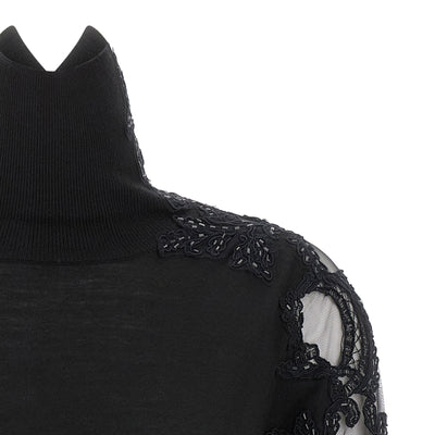 Ermanno Scervino High Neck With Lace Inserts