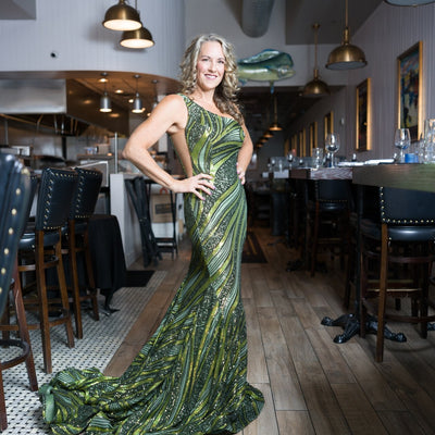 Sequin Fitted One Shoulder Gown by Jovani 24031