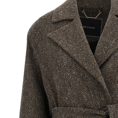 Kiton Chevron Wool Coat