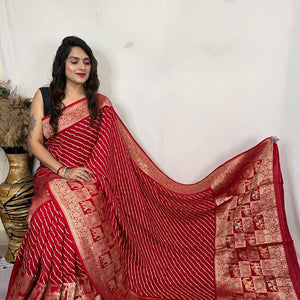 Modal Silk Leheriya Print Saree