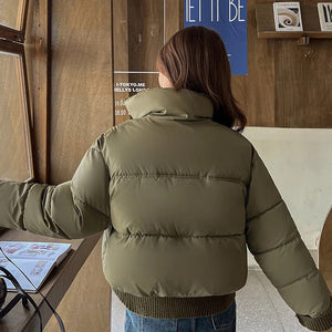 Kio Warm Parka Jacket In Army Green